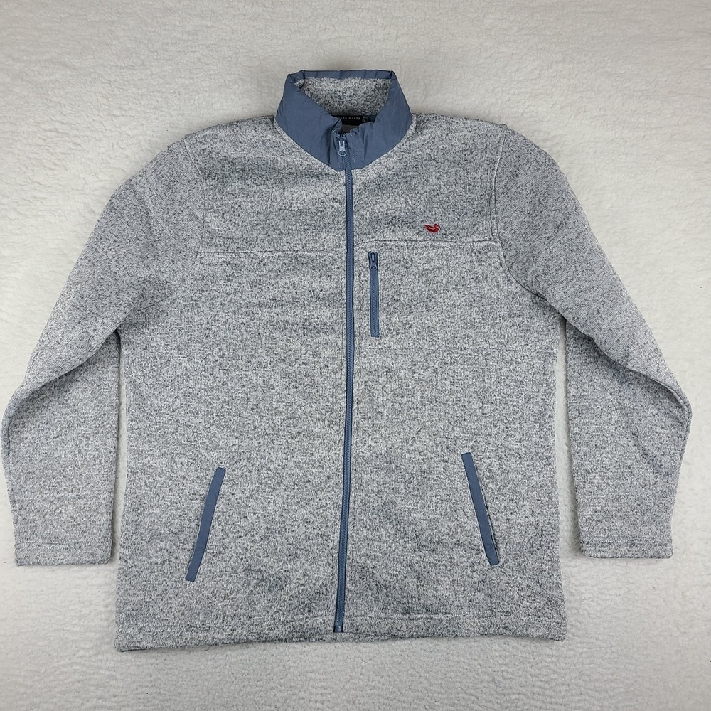 Southern Marsh Sweater Mens Large Gray FieldTec Fleece Full Zip Zipper Pocket